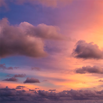 sunset photo with clouds