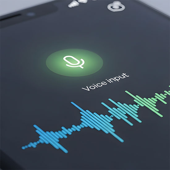 Phone app showing Voice Input