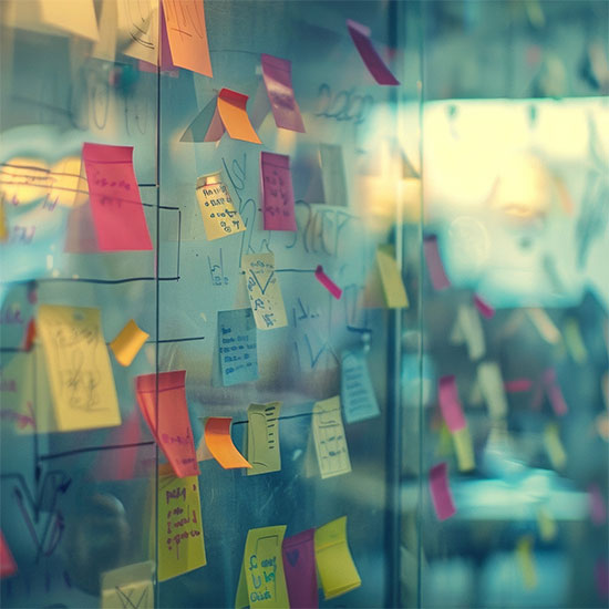 Sticky Notes on a Board